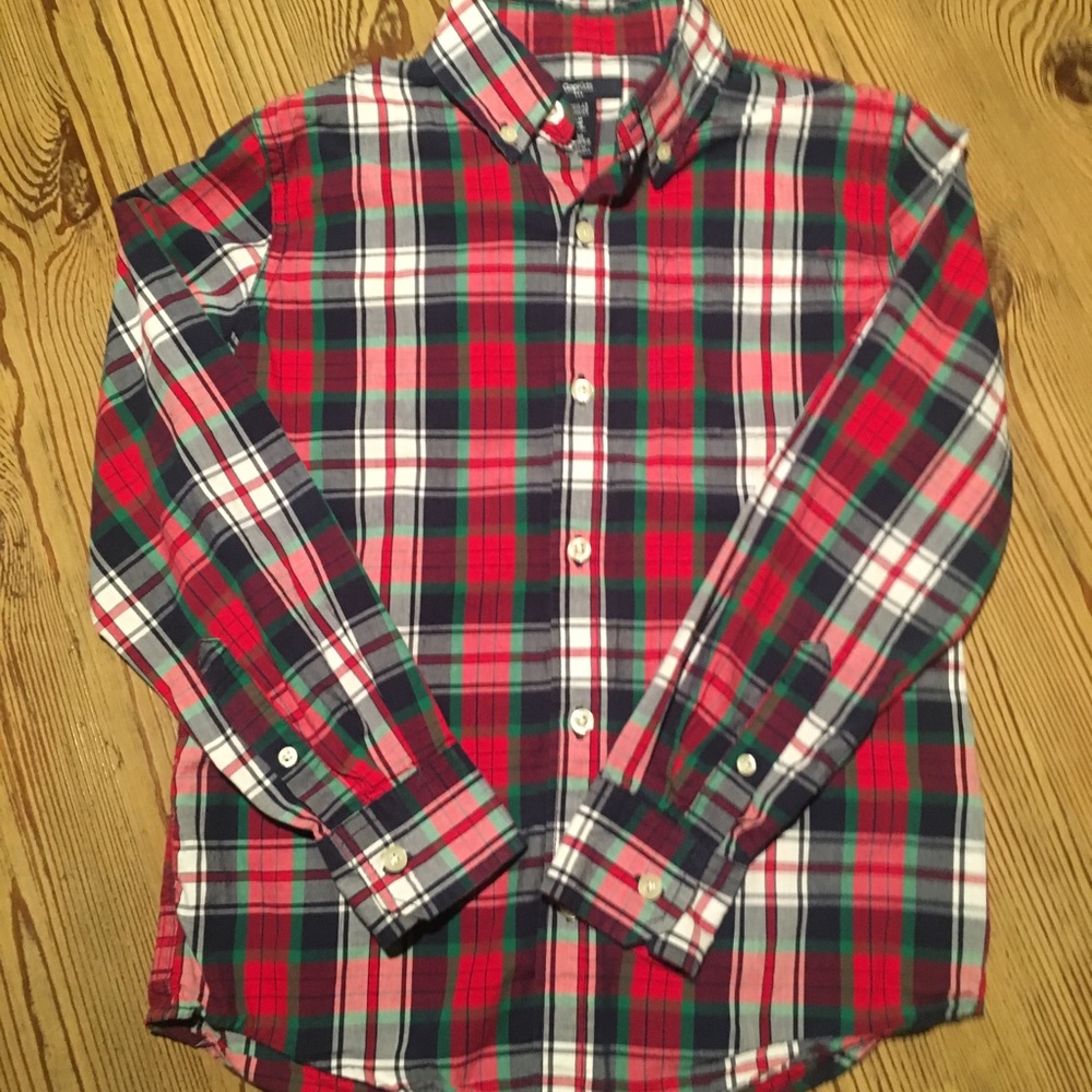 **2/$15** GAP, sz 8-9 Plaid Button down, EUC